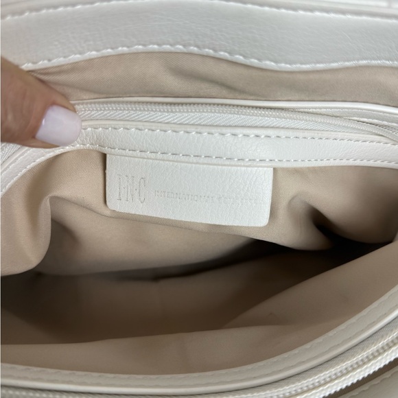 INC International Concepts White Quilted Crossbody Gold Chain Bag main image 4